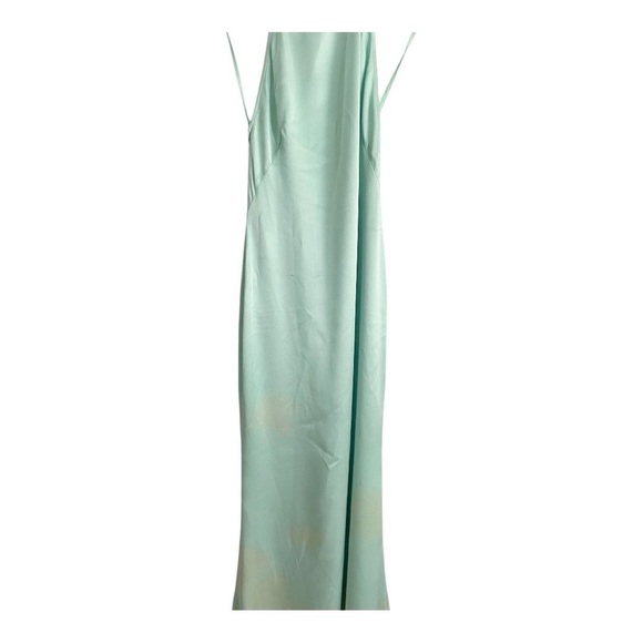 LAPOINTE Satin Halter Evening Gown Backless Maxi Dress in Mint Green Size 4 - Picture 8 of 14